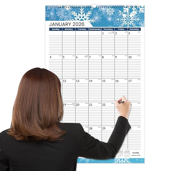 SUNEE 2026 WALL CALENDAR EXTRA LARGE 17″X27″, 21...