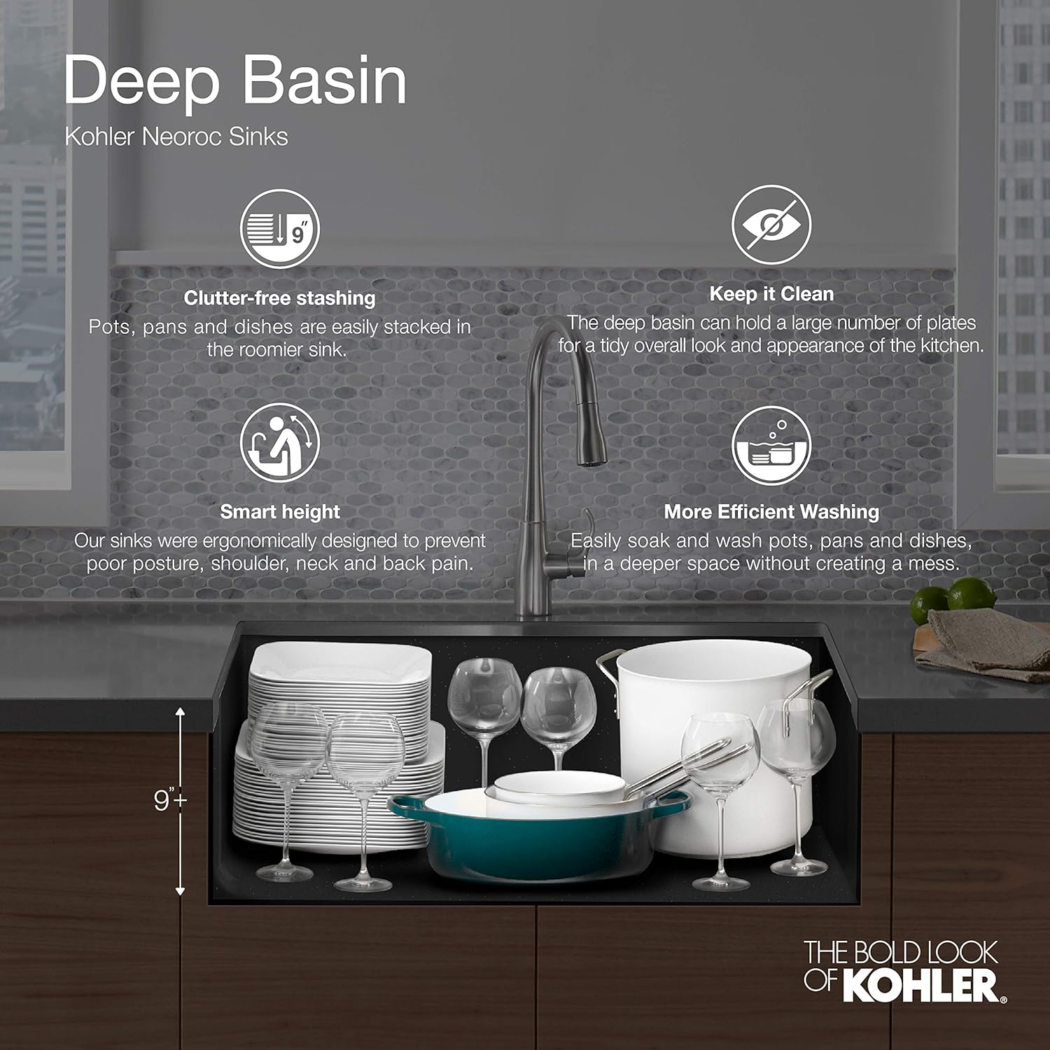Mua Kohler K 8185 1 Cm1 Kennon 33 In X 22 In X 9 5 8 In Neoroc Top Mount Double Equal Kitchen Sink Matte Black Tren Amazon Mỹ Danh Mục Bat đoi Luxstore Com