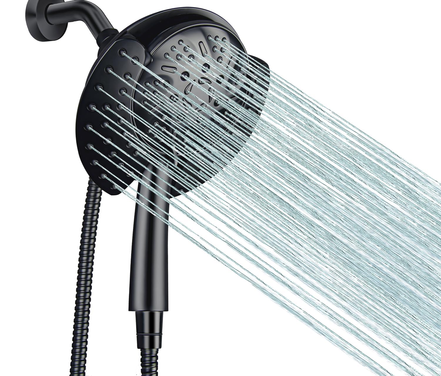 GRICH 2.5GPM Shower Head with Hand: 2 in 1 High Pressure Shower Heads With Handheld Spray Combo & Rain Shower Head, 9 Spray Modes Anti-Leak Waterfall Showerhead, Angle Adjustable, Matte Black Image