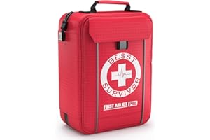 BESST SURVIVOR Comprehensive First Aid Kits -Labeled Compartments Trauma Kits, Compact Emergency Kits for Car, Boats, Camping, Hurricanes and Outdoor Emergencies, Survival Medical Kits -203 Piece