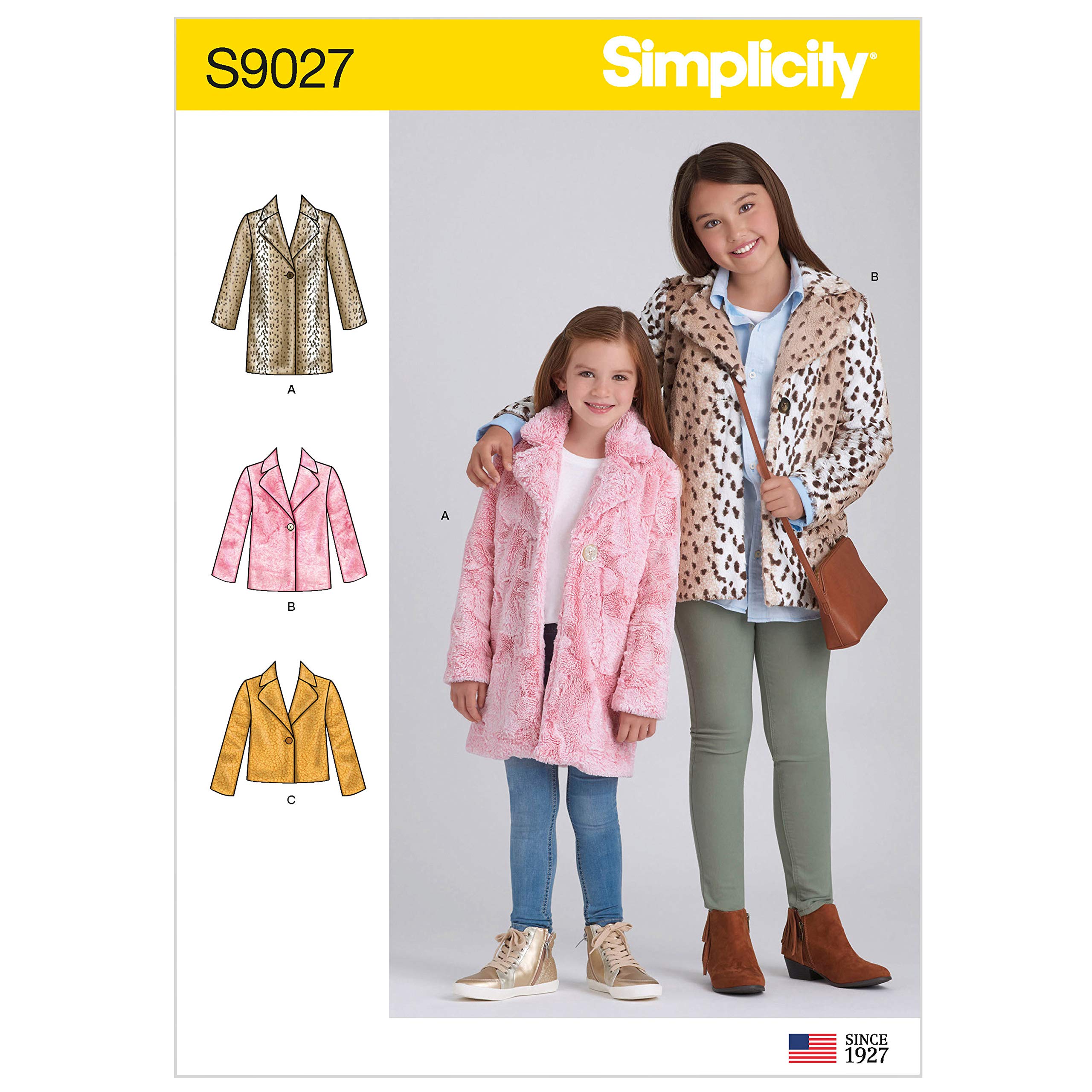 Simplicity Paper Pattern-US9027HH-CHILD/Girl-Jacket/Coat, Various, HH (3-4-5-6)