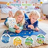 GUYUCOM 4 Pack Reusable Sticker Books Ocean Body Insect Farm Kids 3 4+ view 2