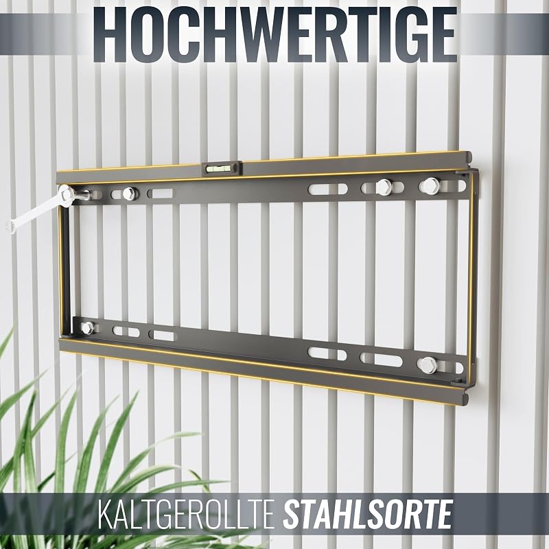 TV Wandhalterung Fernseher Halterung F0144 für 40-75 Zoll Fernsehhalterung Wand flach Ultra Slim universal Wandhalter Smart OLED Curved bis 75 kg VESA 400 x 400 mm