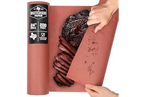 DIY CREW Pink Butcher Paper Roll - 24 Inch x 200 Feet - Food-Grade Peach Butcher Paper for Smoker, BBQ, Smoking and Wrapping Meat - Unbleached, Unwaxed and Uncoated - Made in USA