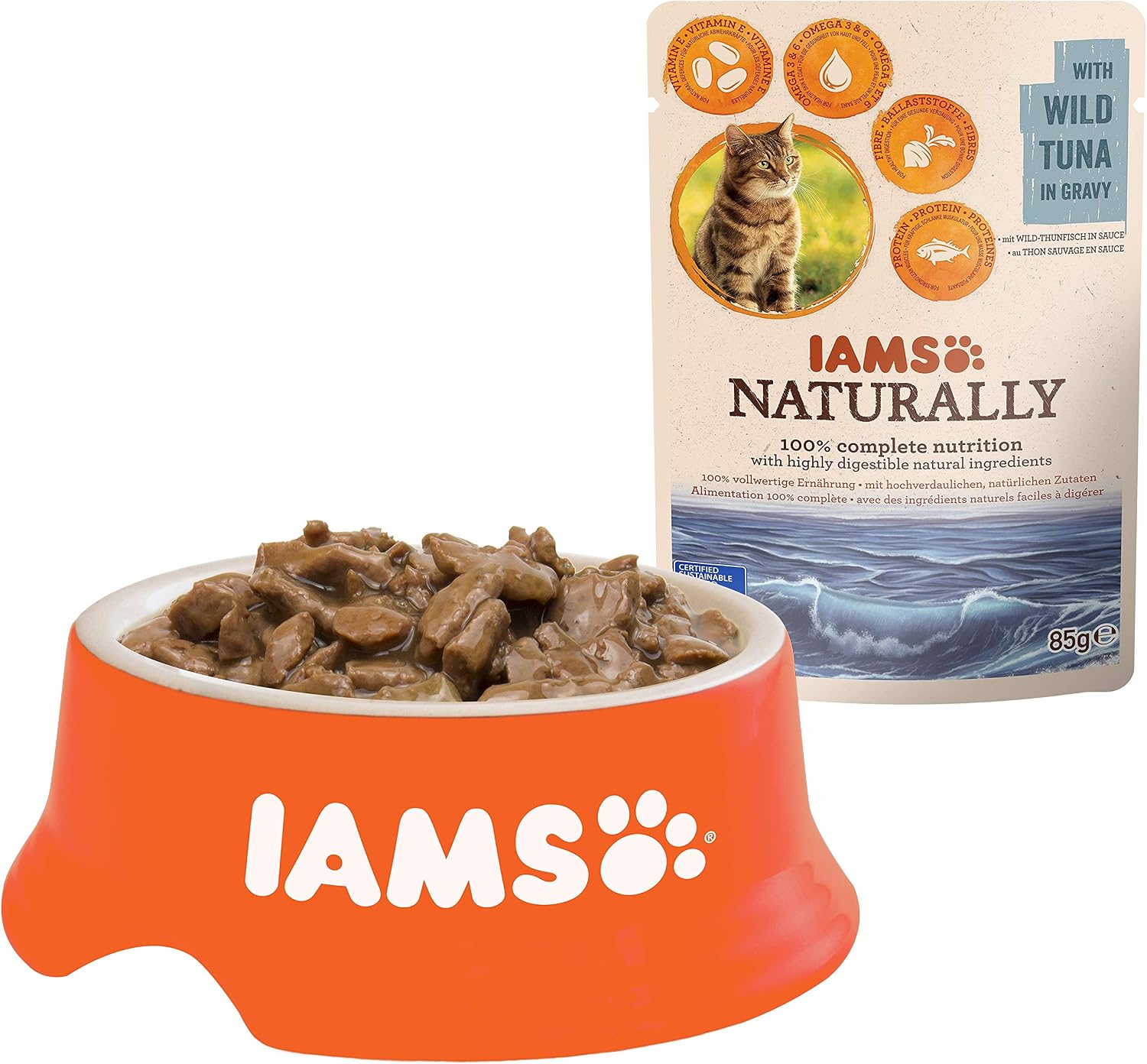 IAMS Naturally Adult Cats Wet Tuna Food, 85 g (Pack of 24) - Image 4