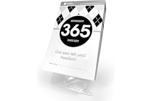 CREATIVE COUNTDOWN Retirement Count Down Calendar - 5.75"x3.75" - Black and White Tear Off Countdown Desk Calendar (White and Black, 1 yr (365)-Day Retirement)