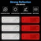 Heyu-Lotus 20 Pcs Reflectors Rectangular Rear Self Adhesive Red/White view 4