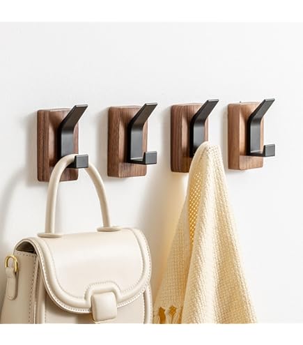 Lot De 5 Crochets Muraux Noirs For Suspendre Des Manteaux, En Métal Robuste, à Double Griffe