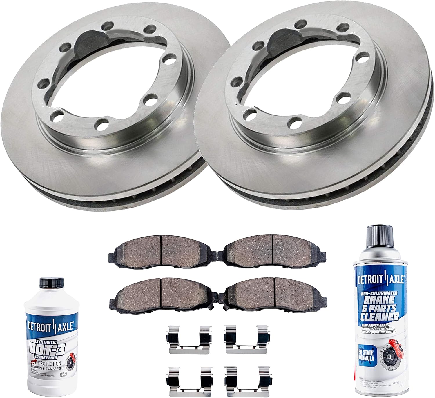 Detroit Axle FRONT Brake Kit Rotors & Ceramic Brake Kit
