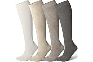 LEVSOX Viscose Made from Bamboo Compression Socks for Pregnant Women 20-30 mmHg Knee High Cute Mens Supports Socks for Travel