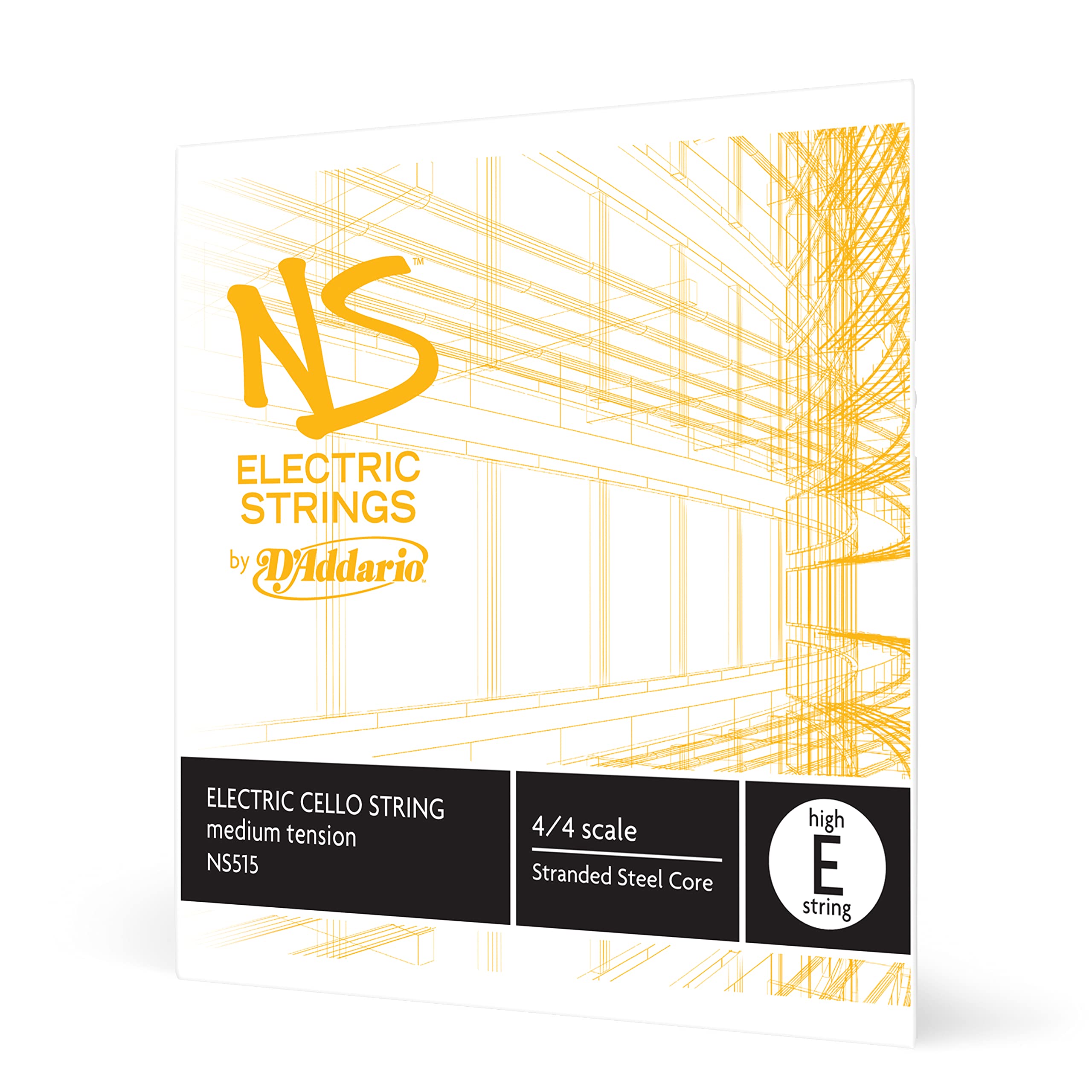 D'Addario NS Electric 4/4 Scale Medium Tension Single High E String for Cello