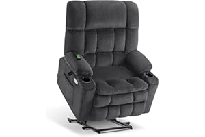 MCombo Dual Motor Power Lift Recliner Chair with Massage and Heat for Elderly People, Infinite Position, USB Ports, Cup Holde
