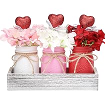Amazon.com: Valentines Anniversary Decor, Valentines Mason Jar ...