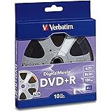 Verbatim 700MB 80 Minute 4.7 GB 8x Digital Movie Recordable Disc DVD+R, 10-Disc 97936
