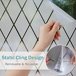 VELIMAX Lattice Frosted Window Film Window Privacy
