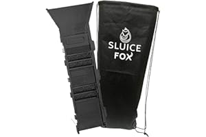 Sluice Fox Portable Expandable Sluice Box for Gold Mining and Prospecting; Includes Miner's Moss, Hungarian Style riffles, and deep V riffles. Essential Tool for Gold panning Kits