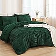 Amazon.com: Andency Queen Comforter Set 7 Piece Dark Emerald Green ...