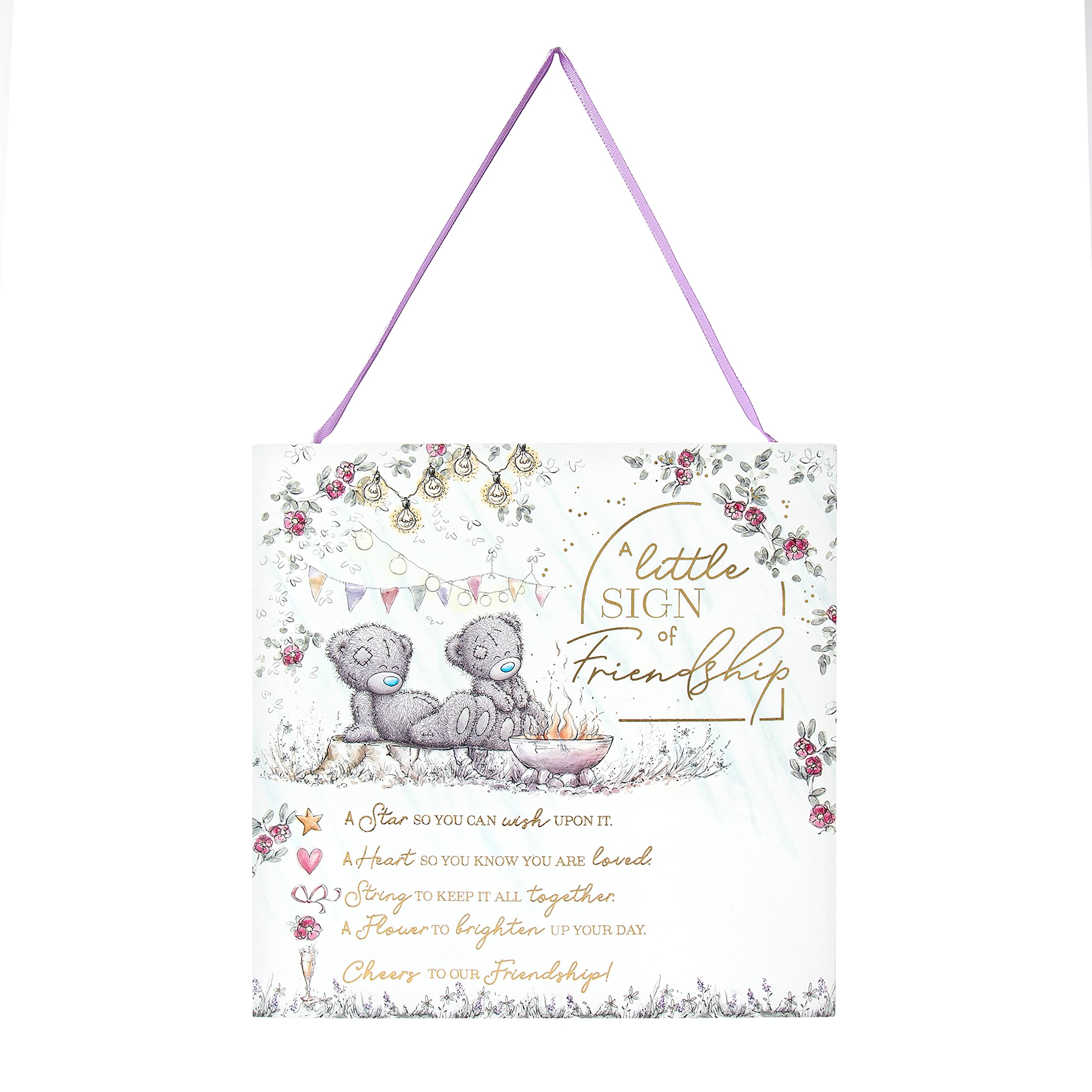 Me to You Tatty Teddy 'Little Sign' Friendship Plaque - Official Signature Collection