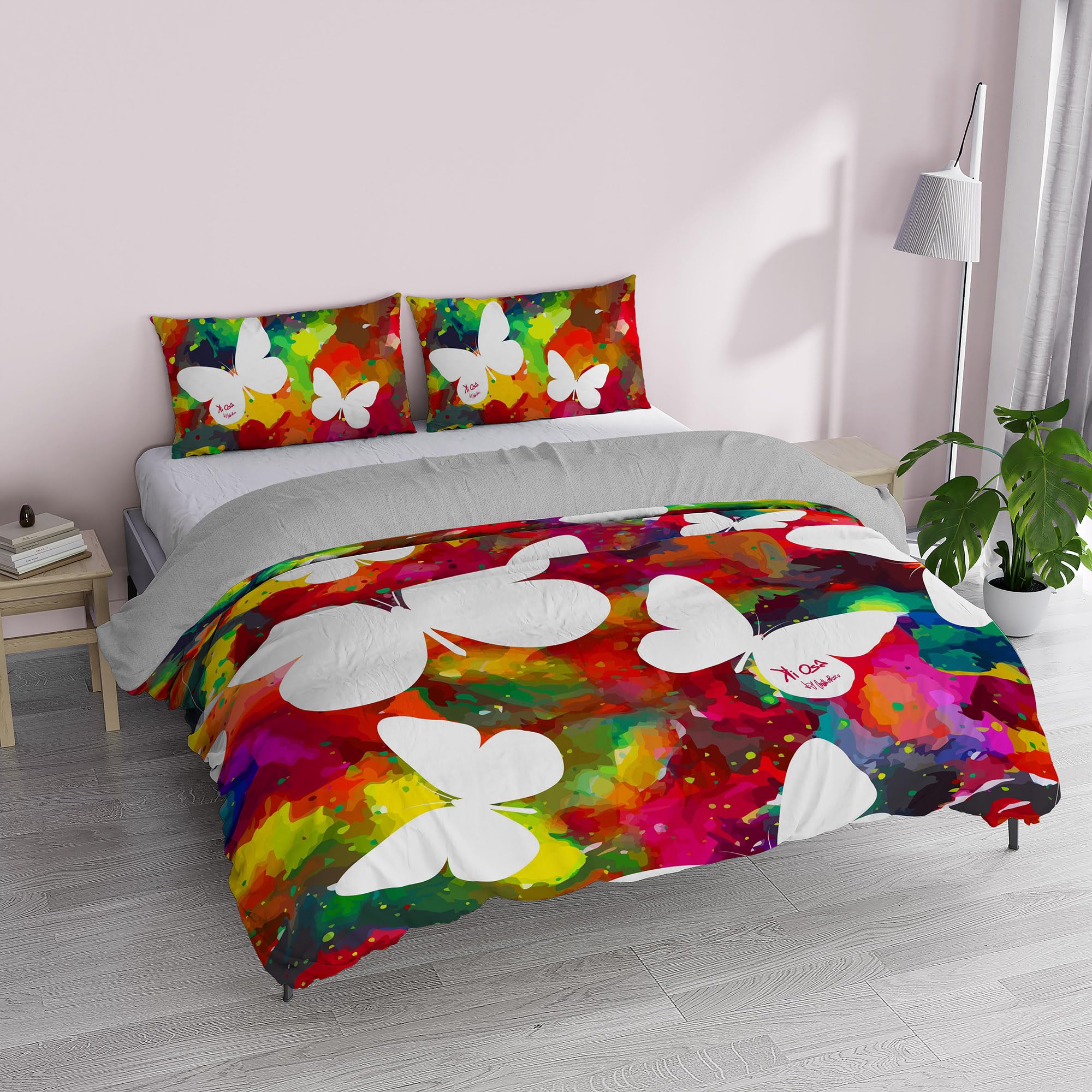Italian Bed Linen Duvet Cover Set, 100% Cotton, Digital Print KI-OSA, KIO-638, Double