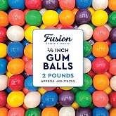 Gumballs Bulk 1/2in, Assorted Fruit Flavors, Gumball Machine Refill, 1-Pack | Approx. 405 Colorful Bubble Gum Pieces, Compatible with Standard Gumball Machines and Bulk Vending Use, Heat-Sealed Bag