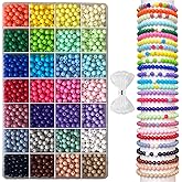 1820PCS 6mm Acrylic Round beads For Jewelry Making,28 Candy Colors Assorted Plastic Round Beads for Bracelets Making Kit Loose Bead Bubble Gum Bead for Earrings Necklace Phone Lanyard DIY Crafts