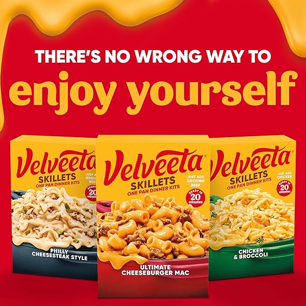 VELVEETA SKILLETS ULTIMATE CHEESEBURGER MAC ONE PAN DINNER KIT, 12.8 OZ BOX