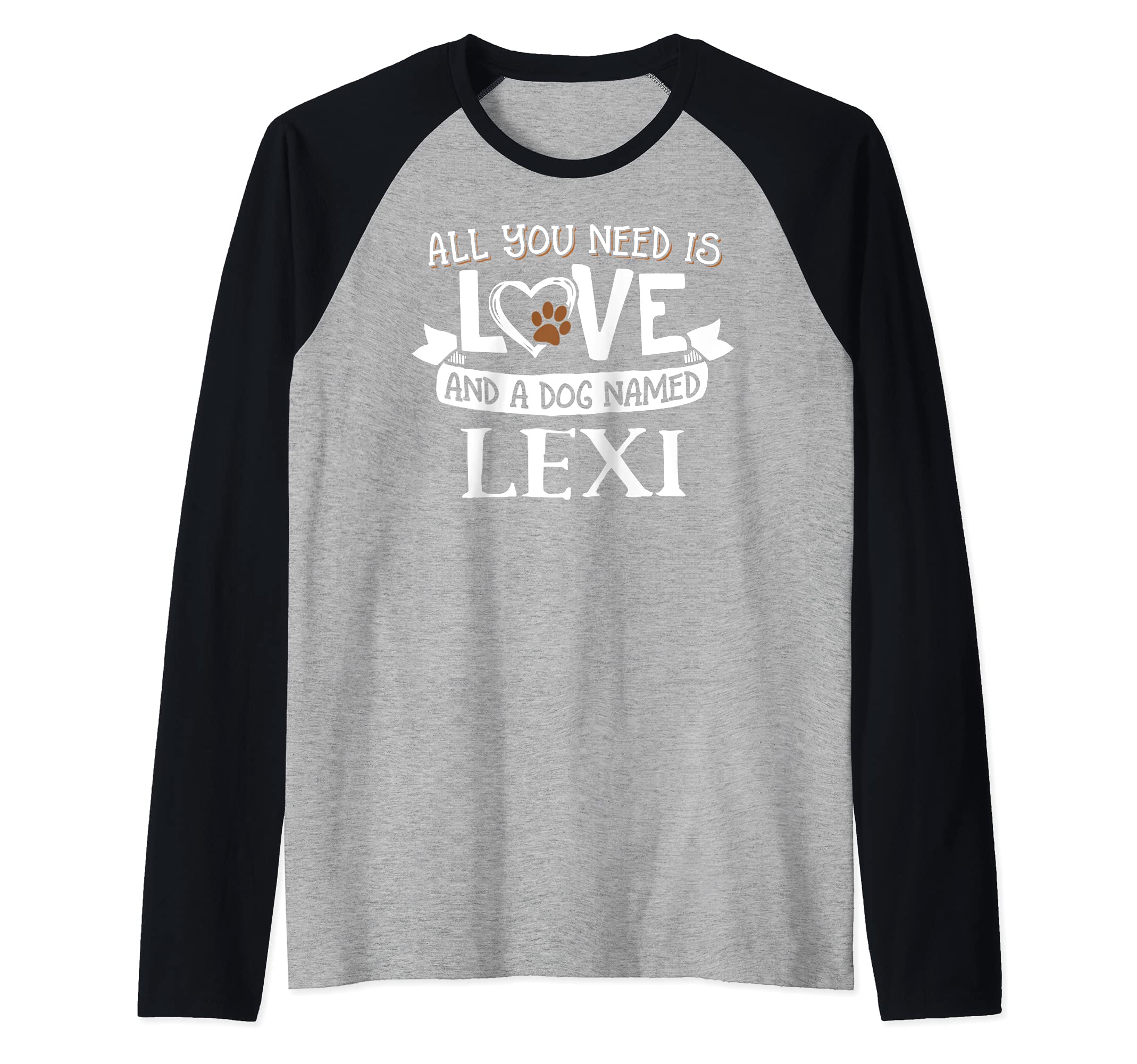 Dog Name Lexi Design - All You Need is Love! Raglan Baseball Tee