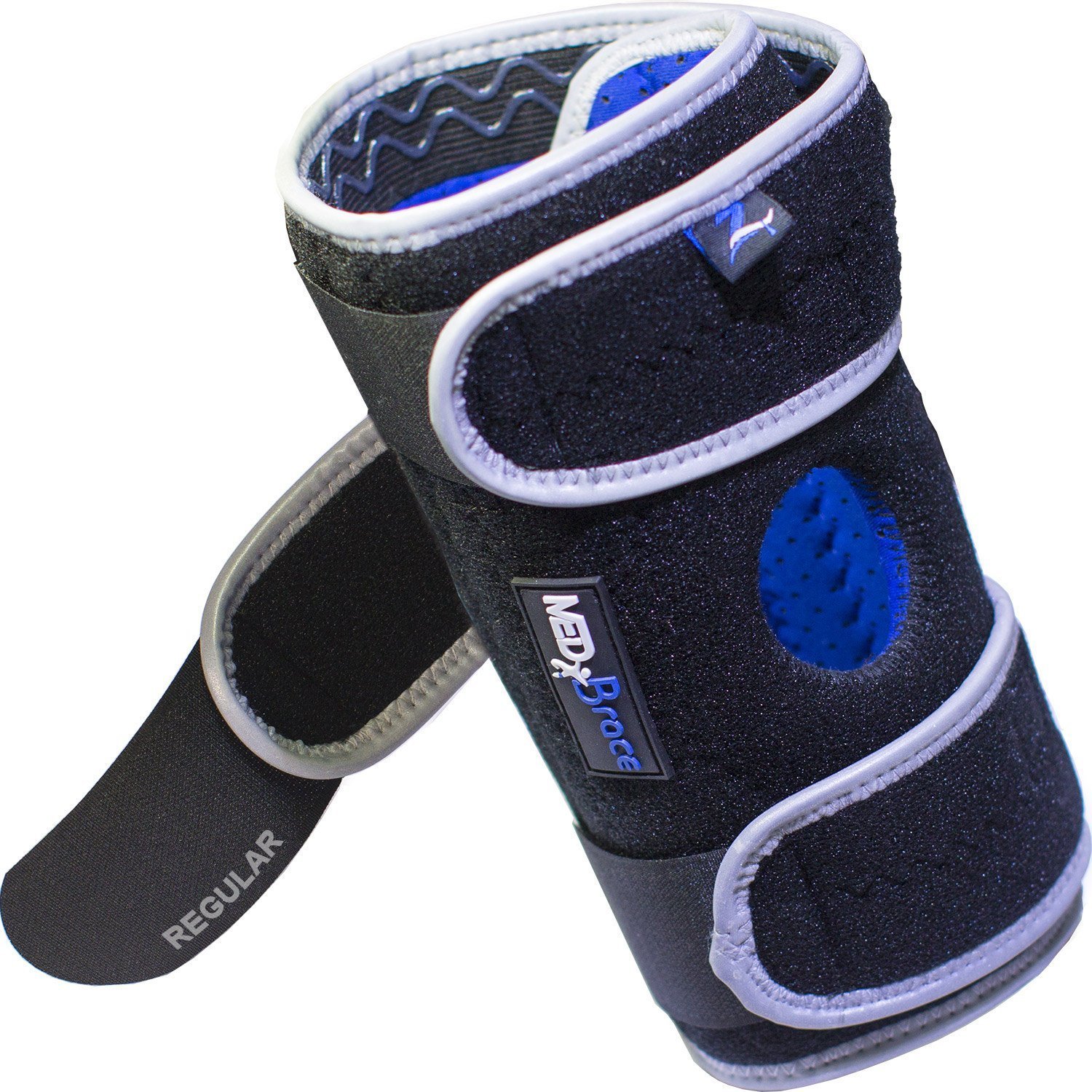 MEDiBrace Runners Knee Support Brace Quad-Core Spring with Open Patella for Pain Relief from Arthritis and Recovery with Anti-Slip (Regular Size - Under 18" Circumference)