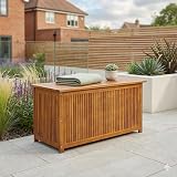 CASARIA Wooden Garden Storage Box with Lid 115cm Acacia Outdoor 205L view 5