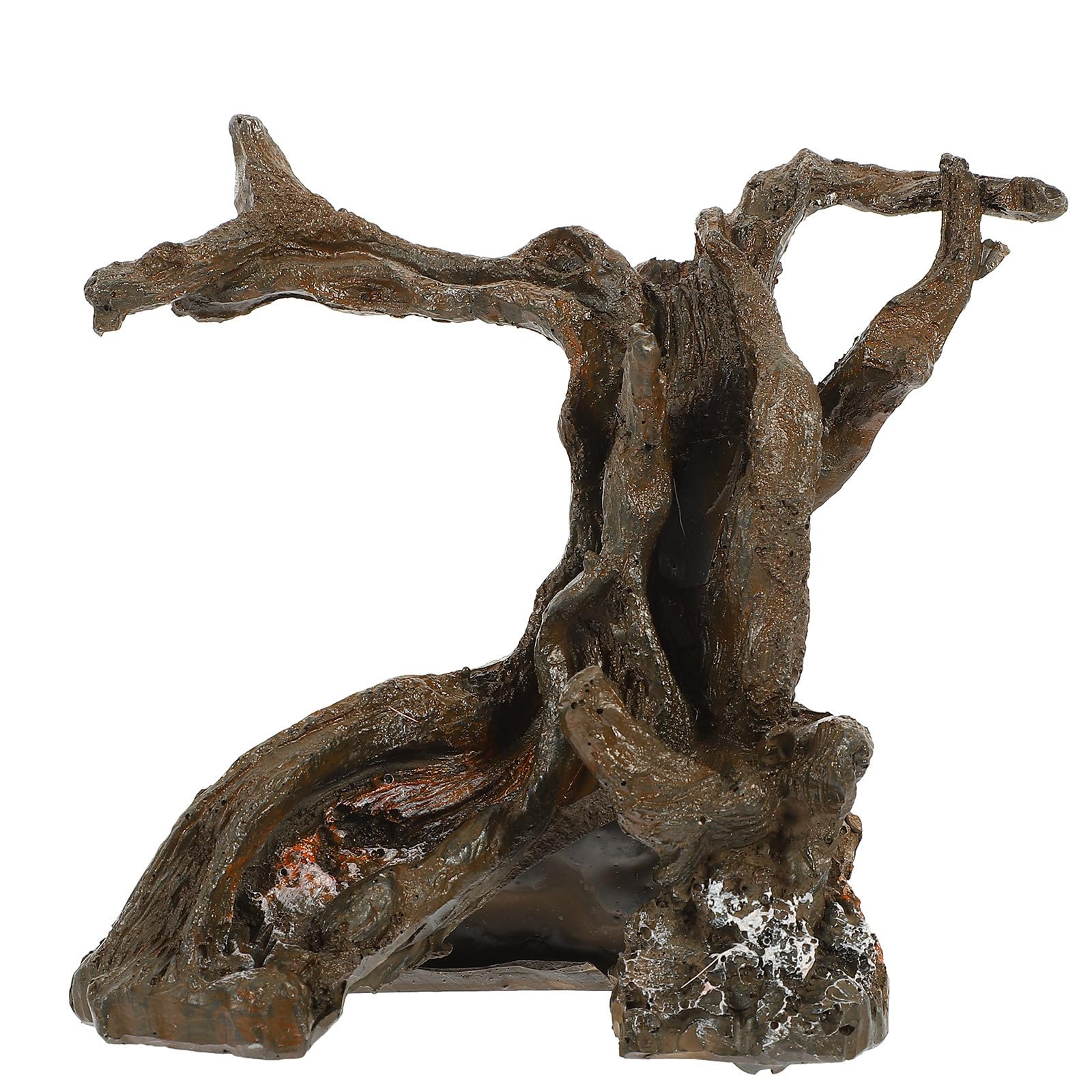 FRCOLOR Aquarium Tree Root Ornaments Resin Driftwood Decor for Fish Tank and Pond Realistic Simulation Underwater Landscape Ornament 5.1X4.5X2.4 Inch