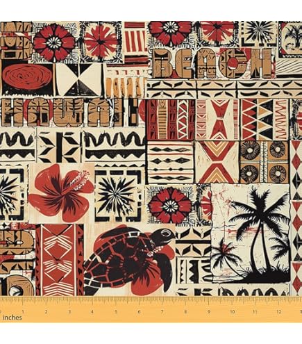 ラ*ー様 お安く!⭕️Custom hawaiian fabric◎Pivot◎ Amazon.com: Originals by Hitomi, Blue Tribal Hawaiian Print