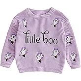 Rarjuiey Toddler Christmas Knit Sweater Winter Cute Reindeer Embroidery Crew Neck Pullover Long Sleeve Tops