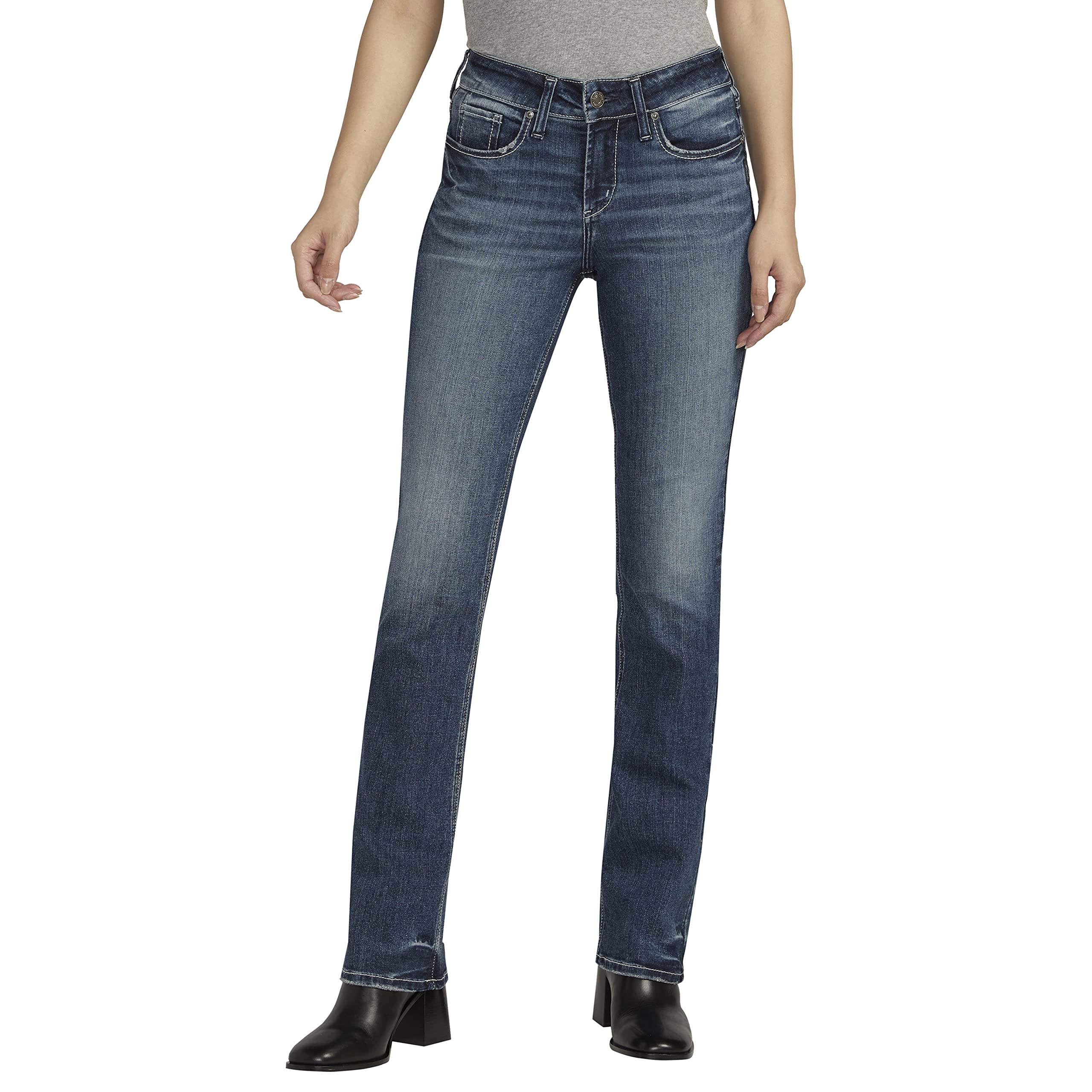 Silver Jeans Co. Suki Mid Rise Curvy Fit Slim Bootcut Jeans | Trendy & Stylish Denim Bottoms