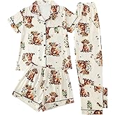 SOLY HUX Women's Cute Sleepwear 3 Piece Pajama Set Matching Shirt and Shorts Pants Loungewear