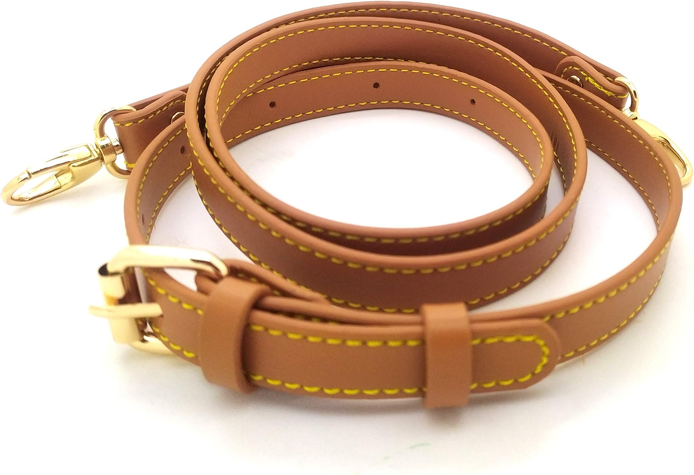 Nelliz Real genuine colored leather crossbody strap 41-47" 103-120 cm that matches Patina of bags speedy monceau Metis Alma pochette accessoires pouch, Brown, Large
