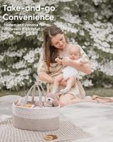 Maliton Nappy Caddy Cotton Rope Newborn Essentials Brown view 7