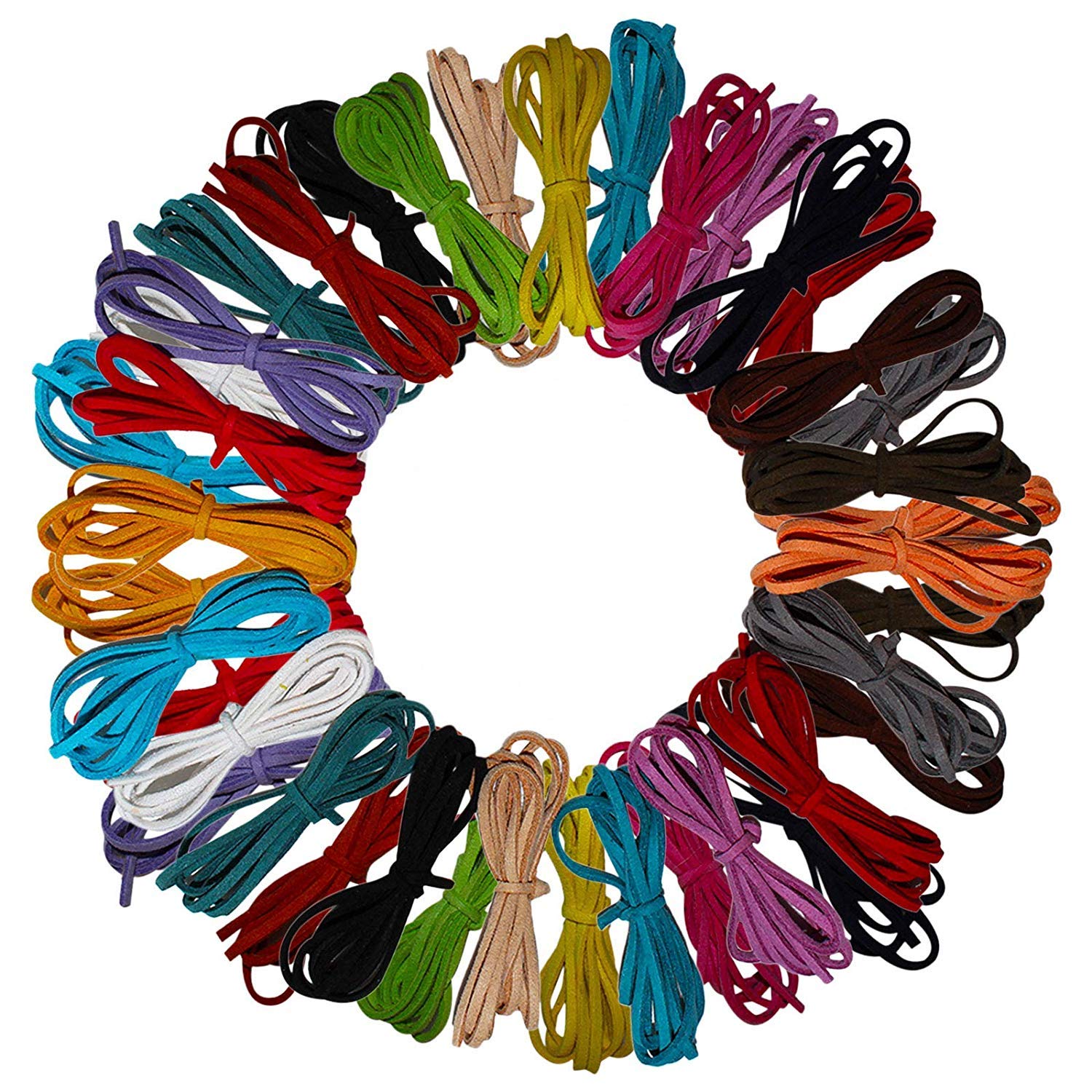 Leather Cord 40 pieces Multicolor Faux Leather Strings 3mm 1m Faux Suede String for Necklace Making DIY Beading Jewelry Crafts 20colors