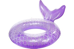 IEFOAH Inflatable Mermaid Pool Floats for Kids, Mermaid Swimming Ring Tubes Children Pool Float for Outdoor Beach Swimming Party