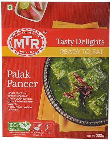 MTR Ready to Eat, Palak Paneer, 300g Pack