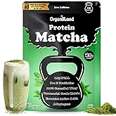 High Protein Iced Matcha Latte |100% Raw Grass-Fed Whey, Organic Adaptogens, Pre & Probiotics, and Ceremonial Grade Matcha | 22G Protein, 4.5G BCAA, 0G Sugar, Low Caffeine |14 Servings