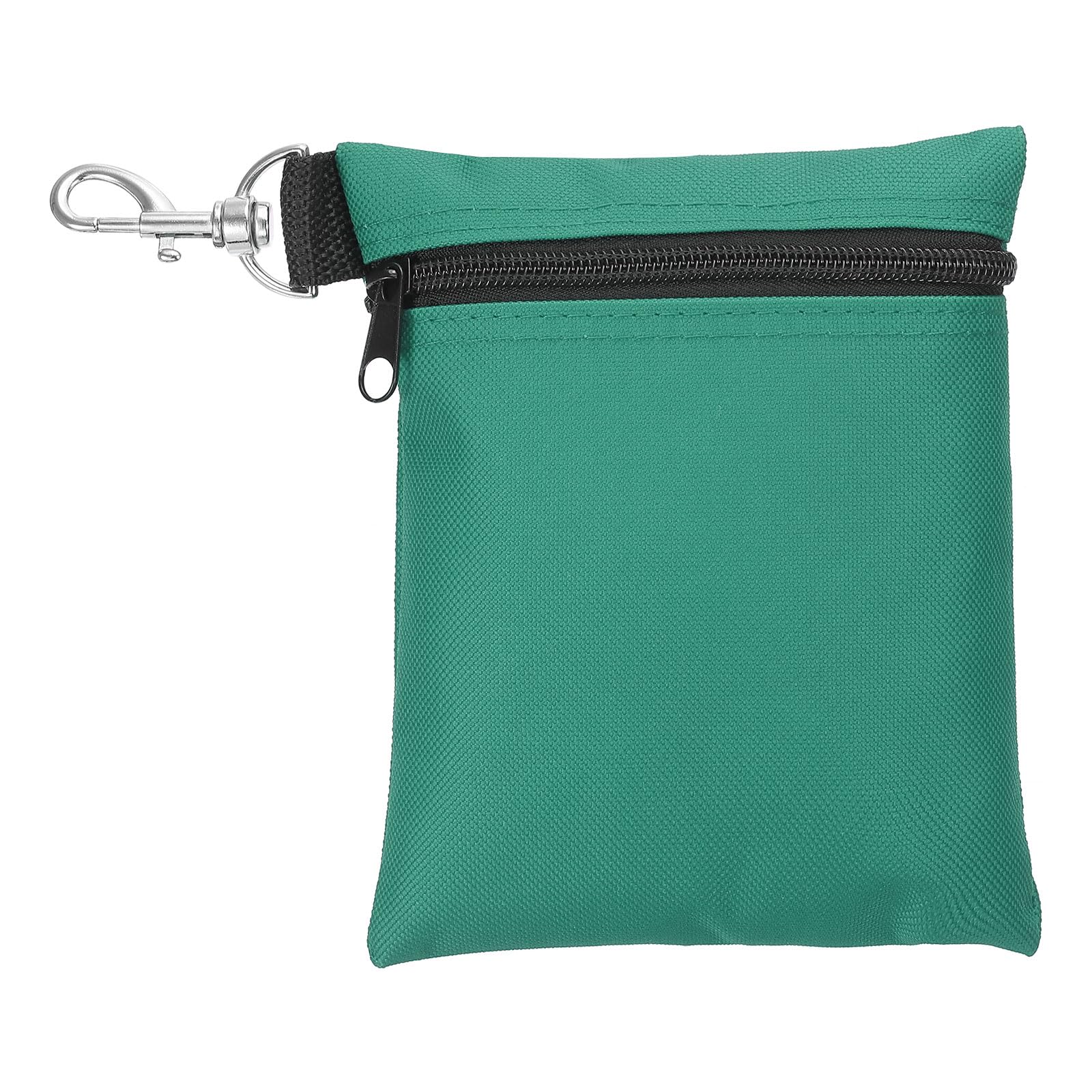 PATIKIL Golf Tee Pouch 6.7x5.5 Inch, Zipper Golf Ball Bag with Metal Lobster Claw Clip for Men Women Valuables Holder, Green