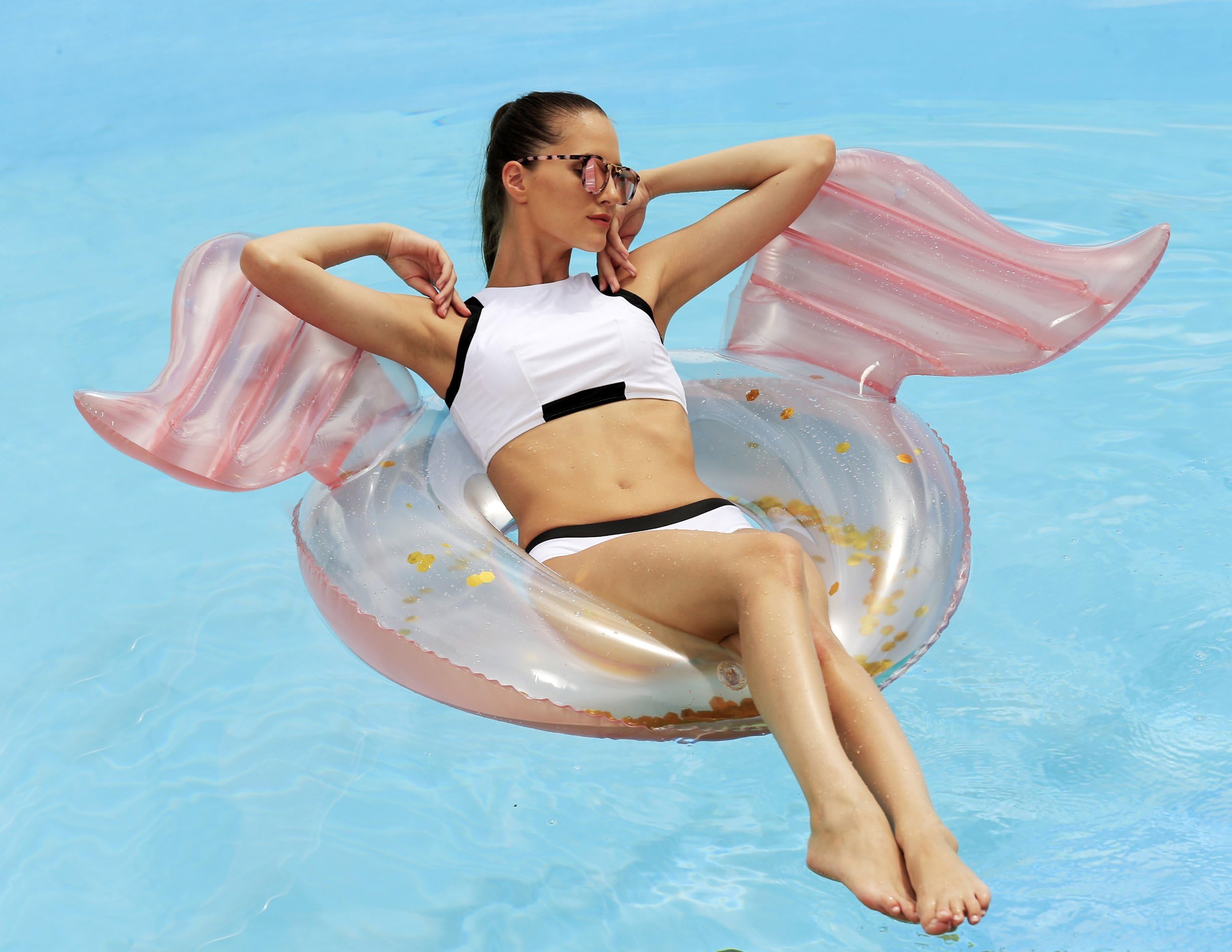 Splosh Deluxe Pearlescent Gold Filled Angel Wings Pool Ring