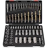Kolvoii Bolt Extractor Kit, 67 Pieces Easy Out Screw Extractor Set, Left Hand Drill Bit Set, Lug Nut Remover Set, for Removin