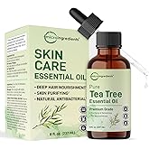 Micro Ingredients Pure Tea Tree Essential Oil, 8 fl oz | Premium Grade Liquid Drops | DIY for Natural Aromatherapy, Soap, Diffuser, Candles, Body & Scalp Massages | Purifying & Refreshing Aroma