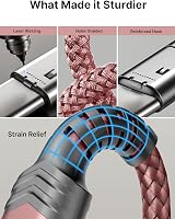 JSAUX USB C Cable 2m 2-Pack 3.1A Fast Charging Pink Type C CarPlay view 3