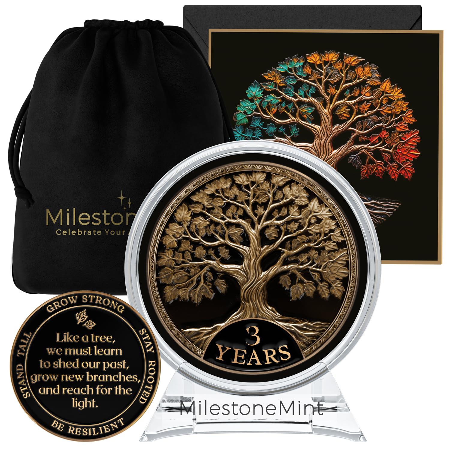 MilestoneMint Affirmation Sobriety Coin Gift Set