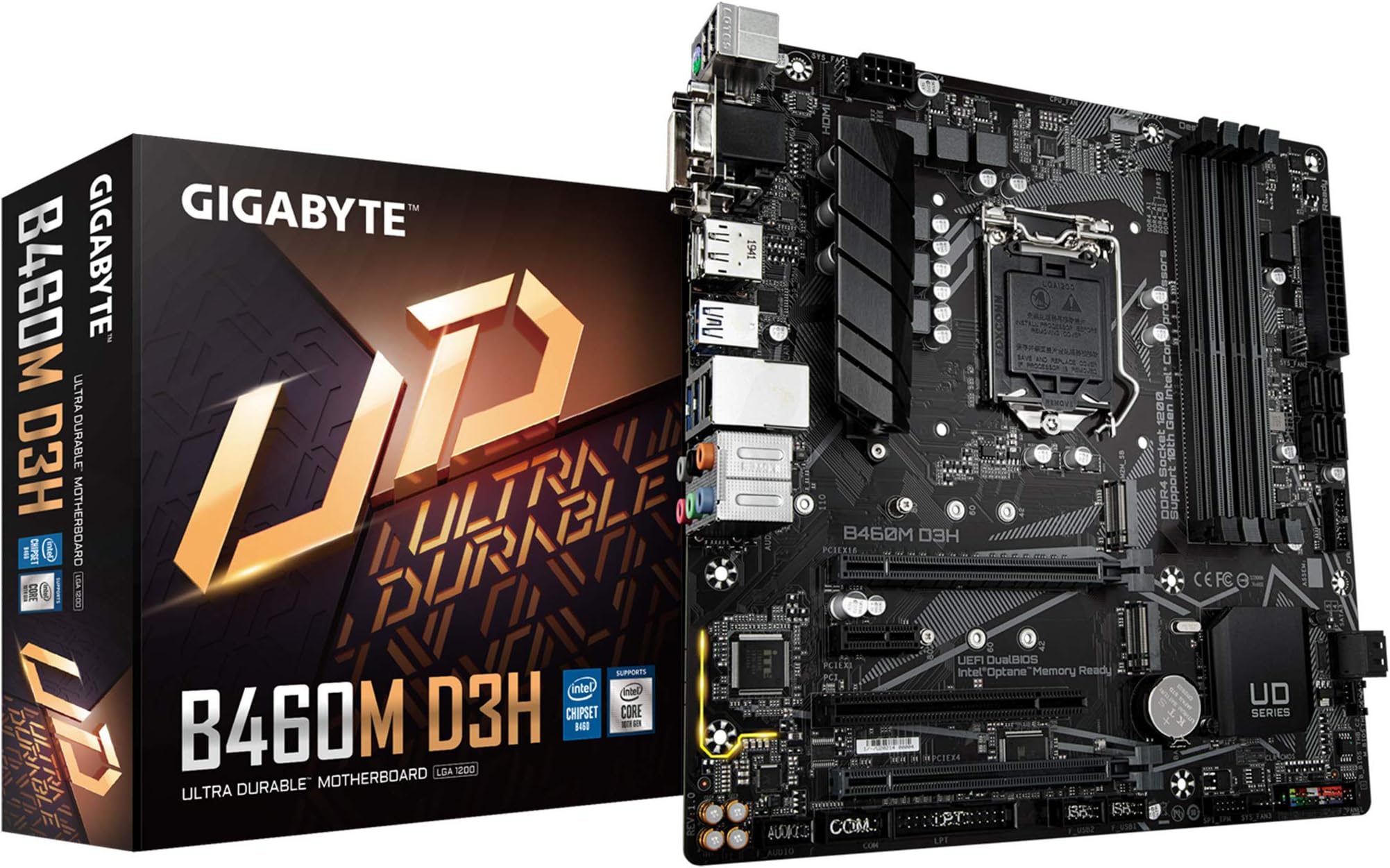 GIGABYTE B460M D3H Motherboard with Dual NVMe PCIe Gen3 X4 M.2 Slots, ALC1200 Audio Design, 4 Display Interfaces Support,Dual BIOS