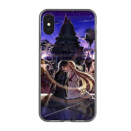 Sword Art Online – Kirito und Asuna Silikon Gel Gummi Stoßfest XS Schutzhülle Handy Hülle für iPhone 6/6S iPhone 7/8 iPhone X