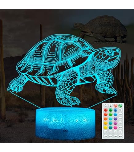 ZXBLAQ 3D Sea Turtles Crystal Ball Night Light, Upgraded