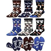 Eurzom 6 Pairs Novelty Chef Socks for Men Funny Crew Cooking Occupation Socks Birthday Valentine's Day Gift for Cooks Cooking Lover